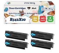 Compatible for Lexmark B342X00 Toner Cartridges Work for Lexmark B3340dw B3442dw MB3400 Series MB3442adw Printers (4 Pack Black)
