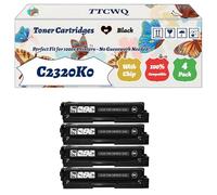 Compatible for Lexmark C2320K0 C2320C0 C2320M0 C2320Y0 Toner Cartridges Work for Lexmark C2325dw C2425dw C2535dw MC2425adw MC2535adwe Printers (4 Pack Black)