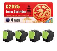 Compatible for Lexmark C2325 C2325 C2425 C2535 MC2325 MC2425 MC2535 MC2640 Toner Cartridge Printers, With Chip Large Capacity 3000 Pages (4 Pack Black)