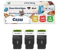 Compatible for Lexmark C2325 Toner Cartridges Work for Lexmark C2325dw C2425dw C2535dw MC2425adw MC2535adwe Printers (3 Pack Black)