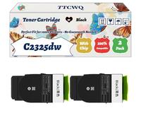 Compatible for Lexmark C2325dw Toner Cartridge Work for Lexmark C2325dw C2425dw C2535dw MC2425adw MC2535adwe Printers (2 Pack Black)
