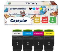 Compatible for Lexmark C2325dw Toner Cartridge Work for Lexmark C2325dw C2425dw C2535dw MC2425adw MC2535adwe Printers (4-Pack BK/C/M/Y)