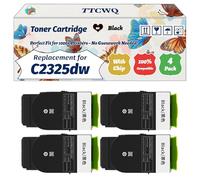 Compatible for Lexmark C2325dw Toner Cartridge Work for Lexmark C2325dw C2425dw C2535dw MC2425adw MC2535adwe Printers (4 Pack Black)