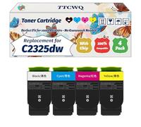 Compatible for Lexmark C2325dw Toner Cartridge Work for Lexmark C2325dw C2425dw C2535dw MC2425adw MC2535adwe Printers (4-Pack BK/C/M/Y)