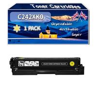 Compatible for Lexmark C242XK0 C242XM0 C242XY0 C242XC0 Toner Cartridges, Work for Lexmark C2425dw C2535dw MC2425adw MC2535adwe MC2640ad Printers, Toner Cartridges (1 Pack Yellow)