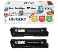 Compatible for Lexmark C242XK0 C242XM0 C242XY0 C242XC0 Toner Cartridges Work for Lexmark C2425dw C2535dw MC2425adw MC2535adwe Printers (2 Pack Black)