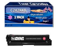 Compatible for Lexmark C242XK0 C242XM0 C242XY0 C242XC0 Toner Cartridges, Work for Lexmark C2425dw C2535dw MC2425adw MC2535adwe MC2640ad Printers, Toner Cartridges (1 Pack Magenta)