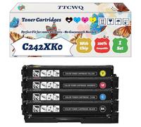 Compatible for Lexmark C242XK0 C242XM0 C242XY0 C242XC0 Toner Cartridges Work for Lexmark C2425dw C2535dw MC2425adw MC2535adwe Printers (4-Pack BK/C/M/Y)