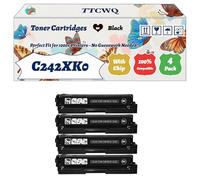 Compatible for Lexmark C242XK0 C242XM0 C242XY0 C242XC0 Toner Cartridges Work for Lexmark C2425dw C2535dw MC2425adw MC2535adwe Printers (4 Pack Black)