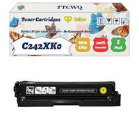 Compatible for Lexmark C242XK0 C242XM0 C242XY0 C242XC0 Toner Cartridges Work for Lexmark C2425dw C2535dw MC2425adw MC2535adwe Printers (1 Pack Yellow)