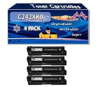 Compatible for Lexmark C242XK0 C242XM0 C242XY0 C242XC0 Toner Cartridges, Work for Lexmark C2425dw C2535dw MC2425adw MC2535adwe MC2640ad Printers, Toner Cartridges (4 Pack Black)