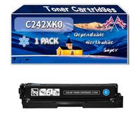 Compatible for Lexmark C242XK0 C242XM0 C242XY0 C242XC0 Toner Cartridges, Work for Lexmark C2425dw C2535dw MC2425adw MC2535adwe MC2640ad Printers, Toner Cartridges (1 Pack Cyan)