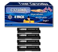 Compatible for Lexmark C3210K0 C3210C0 C3210M0 C3210Y0 Toner Cartridges, Work for Lexmark C3326 MC3224 MC3326 C3224dw C3326dw C3426dw Printers, Toner Cartridges (4 Pack Black)