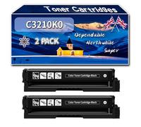 Compatible for Lexmark C3210K0 C3210C0 C3210M0 C3210Y0 Toner Cartridges, Work for Lexmark MC3224adwe MC3224dwe MC3224i MC3326adwe MC3326i Printers, Toner Cartridges (2 Pack Black)
