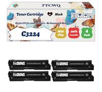 Compatible for Lexmark C3224 Toner Cartridge Work for Lexmark C3224 C3326 C3426 MC3224 MC3326 MC3426 Printers, with Chip, High Yield 1500 Pages, High-Definition Printing (4 Pack Black)
