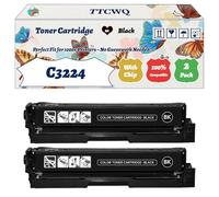 Compatible for Lexmark C3224 Toner Cartridge Work for Lexmark C3224 C3326 C3426 MC3224 MC3326 MC3426 Printers, with Chip, High Yield 1500 Pages, High-Definition Printing (2 Pack Black)