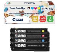 Compatible for Lexmark C3224 Toner Cartridge Work for Lexmark C3224 C3326 C3426 MC3224 MC3326 MC3426 Printers, with Chip, High Yield 1500 Pages, High-Definition Printing (4-Pack BK/C/M/Y)