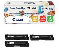 Compatible for Lexmark C3224 Toner Cartridge Work for Lexmark C3224 C3326 C3426 MC3224 MC3326 MC3426 Printers, with Chip, High Yield 1500 Pages, High-Definition Printing (3 Pack Black)