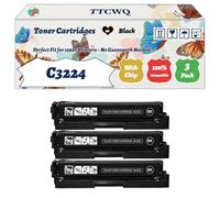 Compatible for Lexmark C3224 Toner Cartridges Work for Lexmark C3224 C3326 C3426 MC3224 MC3326 MC3426 Printers, with Chip, High Yield 4000 Pages, High-Definition Printing (3 Pack Black)