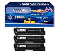 Compatible for Lexmark C3224 Toner Cartridges, Work for Lexmark C3224 C3326 C3426 MC3224 MC3326 MC3426 Printers, Toner Cartridges C3220K0 C3220C0 C3220M0 C3220Y0 (3 Pack Black)