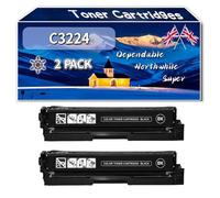 Compatible for Lexmark C3224 Toner Cartridges, Work for Lexmark C3224 C3326 C3426 MC3224 MC3326 MC3426 Printers, Toner Cartridges C3220K0 C3220C0 C3220M0 C3220Y0 (2 Pack Black)