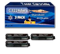 Compatible for Lexmark C3224dw Toner Cartridge, Work for Lexmark C3224dw C3326dw MC3224adwe MC3224dwe MC3224i Printers, Toner Cartridge C3220K0 C3220M0 C3220Y0 C3220C0 (3 Pack Black)