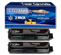 Compatible for Lexmark C3224dw Toner Cartridge, Work for Lexmark C3224dw C3326dw MC3224adwe MC3224dwe MC3224i Printers, Toner Cartridge C3220K0 C3220M0 C3220Y0 C3220C0 (2 Pack Black)