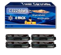 Compatible for Lexmark C3224dw Toner Cartridge, Work for Lexmark C3224dw C3326dw MC3224adwe MC3224dwe MC3224i Printers, Toner Cartridge C3220K0 C3220M0 C3220Y0 C3220C0 (4 Pack Black)