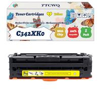 Compatible for Lexmark C342XK0 Toner Cartridges Work for Lexmark C3426dW MC3400Series MC3426adW MC3426i Printers, with Chip, High Yield 4500 Pages, High-Definition Printing (1 Pack Yellow)