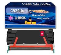 Compatible for Lexmark C524dn Toner Cartridge, Work for Lexmark C522 C522n C522x C524 C524dn C524dtn Printers, Toner Cartridge C5240KH C5240CH C5240MH C5240YH (1 Pack Magenta)