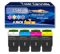 Compatible for Lexmark C540 Toner Cartridge, Work for Lexmark C540 C543 C544 C546 X543 X544 X546 X548 Printers, Toner Cartridge 0C540H1KG 0C540H1CG 0C540H1MG 0C540H1YG (4-Pack BK/C/M/Y)