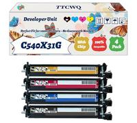 Compatible for Lexmark C540X31G Developer Unit Work for Lexmark Optra C540 N C543 DN C544 DN C544 DTN C544 DW C544 N C546 Printers (4-Pack BK/C/M/Y)