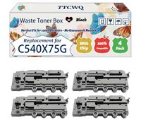 Compatible for Lexmark C540X75G Waste Toner Box Work for Lexmark C 2132 C 540 N C 543 DN C 544 DN C 544 DTN C 544 DW C 544 Printers (4 Pack Black)
