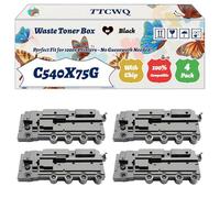 Compatible for Lexmark C540X75G Waste Toner Box Work for Lexmark C 2132 C 540 N C 543 DN C 544 DN C 544 DTN C 544 DW C 544 Printers (4 Pack Black)