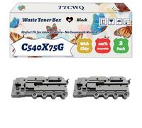 Compatible for Lexmark C540X75G Waste Toner Box Work for Lexmark CS 410 dtn CS 410 n CS 417 dn CS 510 de CS 510 dte CS 517 Printers (2-Pack Black)