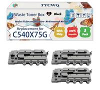 Compatible for Lexmark C540X75G Waste Toner Box Work for Lexmark Optra C 540 N C 543 DN C 544 DN C 544 DTN C 544 DW C 544 N C 546 Printers (3 Pack Black)
