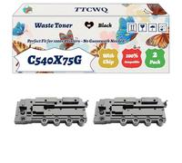 Compatible for Lexmark C540X75G Waste Toner Container Work for Lexmark C540N C544DTN C546DTN CS410DN CS410N CS510DTE Printers (2-Pack Black)
