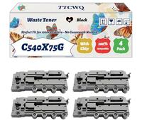 Compatible for Lexmark C540X75G Waste Toner Container Work for Lexmark CX310DN CX317dn CX410DTE CX510DE CX510DTHE X544DN Printers (4 Pack Black)