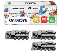 Compatible for Lexmark C540X75G Waste Toner Container Work for Lexmark CX310DNW CX410DE CX410E CX510DEW Optra C546DTN Printers (3 Pack Black)