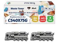 Compatible for Lexmark C540X75G Waste Toner Container Work for Lexmark CX310DNW CX410DE CX410E CX510DEW Optra C546DTN Printers (2-Pack Black)