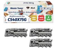 Compatible for Lexmark C540X75G Waste Toner Container Work for Lexmark X546DTN XC2130 CX410de DSV EG CX417de CX510DHE Printers (3 Pack Black)