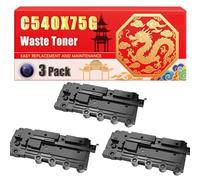 Compatible for Lexmark C540X75G X543DN X544DN X544DTN X544DW X544N X546DTN X548DE X548DTE XC2132 Waste Toner Container Printers, With Chip Large Capacity 30000 Pages (3 Pack Black)