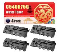 Compatible for Lexmark C540X75G X543DN X544DN X544DTN X544DW X544N X546DTN X548DE X548DTE XC2132 Waste Toner Container Printers, With Chip Large Capacity 30000 Pages (4 Pack Black)