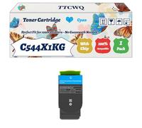 Compatible for Lexmark C544X1KG C544X1CG C544X1MG C544X1YG Toner Cartridge Work for Lexmark C544 C544DN C544DTN C544DW C544N X544 X544DN X544DTN X544DW Printers (1 Pack Cyan)