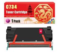 Compatible for Lexmark C734 C734 C736 X734 X736 X738 Toner Cartridge Printers, With Chip Large Capacity 8000 Pages (1 Pack Magenta)