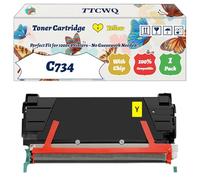 Compatible for Lexmark C734 Toner Cartridge Work for Lexmark C734 C736 X734 X736 X738 Printers, with Chip, High Yield 8000 Pages, High-Definition Printing (1 Pack Yellow)