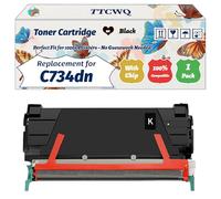 Compatible for Lexmark C734dn Toner Cartridge Work for Lexmark C734dn C734dtn C734dw C734n C736dn C736n X734de Printers, with Chip, High Yield 8000 Pages, High-Definition Printing (1 Pack Black)
