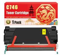 Compatible for Lexmark C746 C746 C748 Toner Cartridge Printers, With Chip Large Capacity 12000 Pages (1 Pack Yellow)