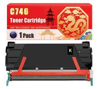 Compatible for Lexmark C746 C746 C748 Toner Cartridge Printers, With Chip Large Capacity 12000 Pages (1 Pack Black)