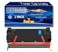 Compatible for Lexmark C746dn Toner Cartridge, Work for Lexmark C746dn C746dtn C746n C748de C748dte C748e Printers, Toner Cartridge C746H1KG C746A2CG C746A1MG C746A2YG (1 Pack Cyan)